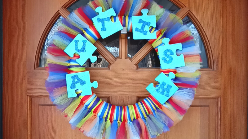 How To Make A Rainbow Puzzle Autism Wreath